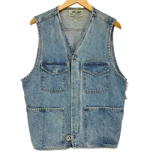 ゲスジーンズ GUESS JEANS 90-00s USA製 デニムベスト メンズ import:S
