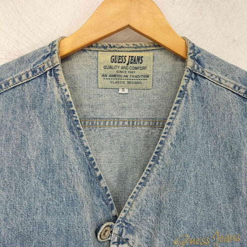 ゲスジーンズ GUESS JEANS 90-00s USA製 デニムベスト メンズ import:S