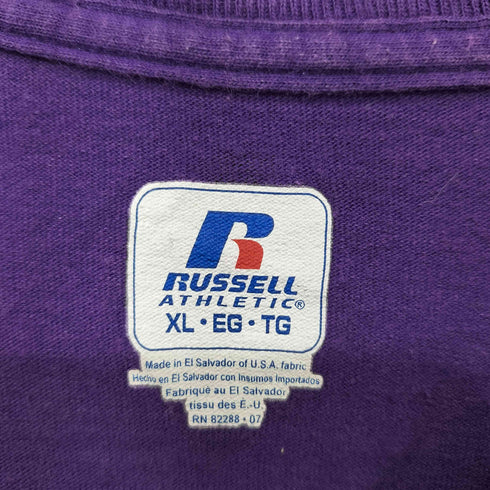 ラッセルアスレチック RUSSELL ATHLETIC カレッジロゴ プリント クルーネック S/S Tシャツ メンズ import:XL
