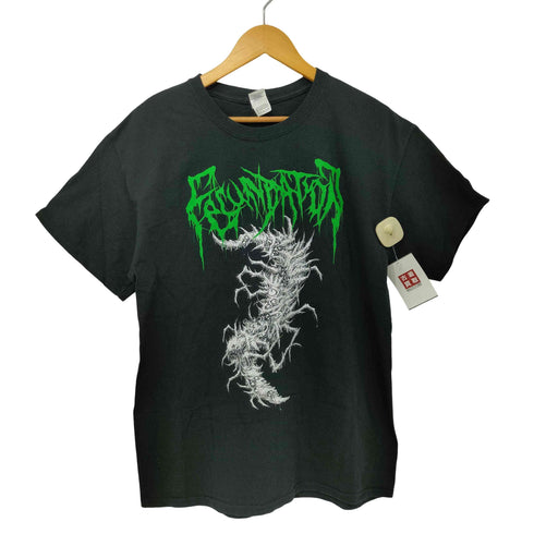 テクニカル ブルータル デスメタル バンド アートワーク ロゴ 両面プリント S/S Tシャツ メンズ import:L