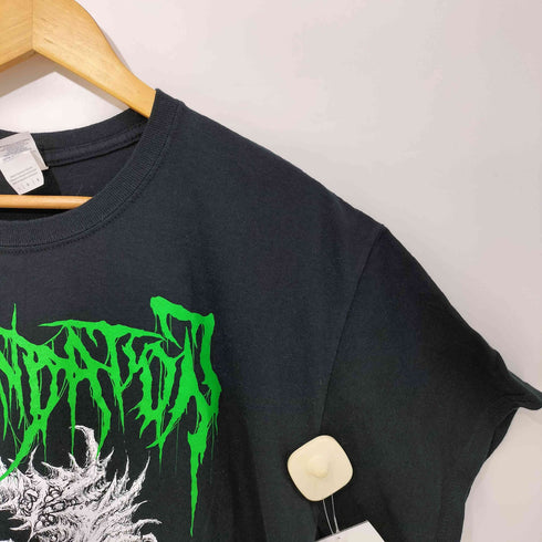 テクニカル ブルータル デスメタル バンド アートワーク ロゴ 両面プリント S/S Tシャツ メンズ import:L