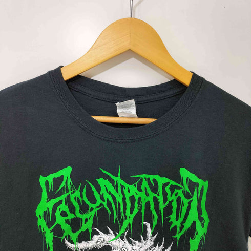 テクニカル ブルータル デスメタル バンド アートワーク ロゴ 両面プリント S/S Tシャツ メンズ import:L