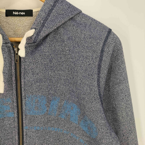 ネネット Ne-net BLUE BIRD 裏起毛 ヒヨコ刺繍 ダブルジップ パーカー メンズ JPN:2