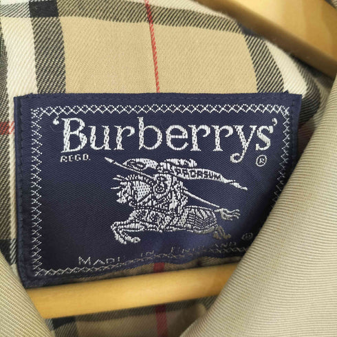バーバリーズ BURBERRYS イングランド製 裏地チェック柄 比翼ステンカラーコート メンズ