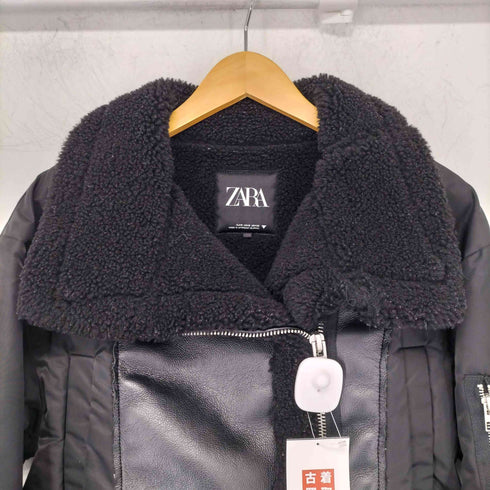 ザラ ZARA ムートン コントラストダブルフェイスジャケット レディース import:S