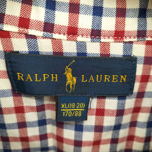 ラルフローレン RALPH LAUREN ポニー 刺繍 タッタ―ソール チェック L/S ボタンダウン シャツ メンズ XL(18-20)