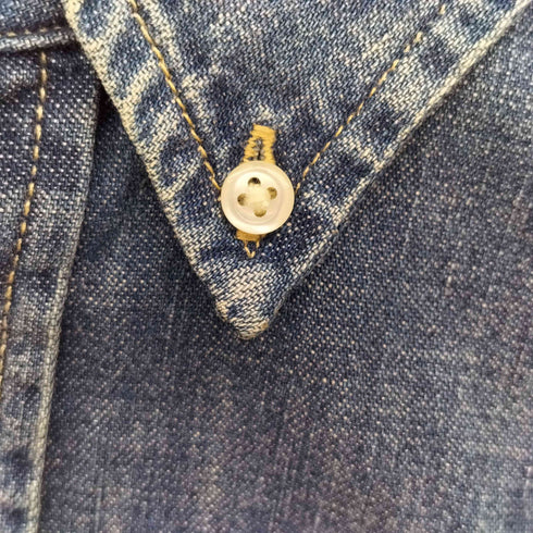 ラルフローレン RALPH LAUREN マルチポニー 刺繍 L/S デニム ボタンダウン シャツ レディース import:S