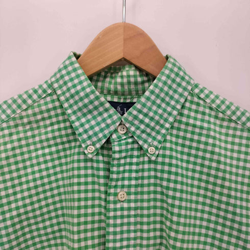 ラルフローレン RALPH LAUREN CLASSIC FIT ピンクポニー 刺繍 ギンガムチェック S/S ボタンダウン シャツ メンズ import:M