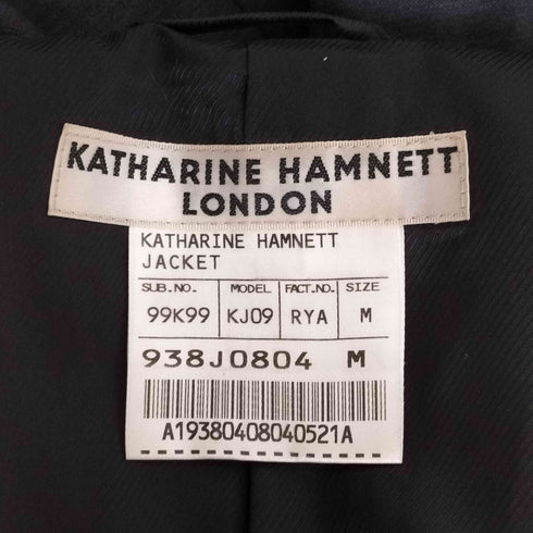 キャサリンハムネットロンドン KATHARINE HAMNETT LONDON 裏地千鳥格子 ウール混 2B Q/S シングルブレスト テーラードジャケット レディース import:M