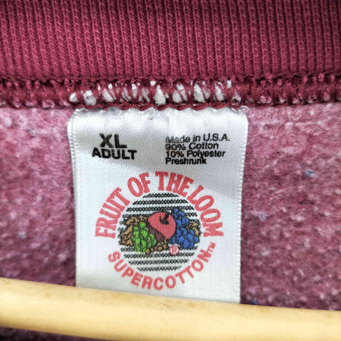 フルーツオブザルーム FRUIT OF THE LOOM 90s USA製 フロントロゴプリント スウェット メンズ import:XL