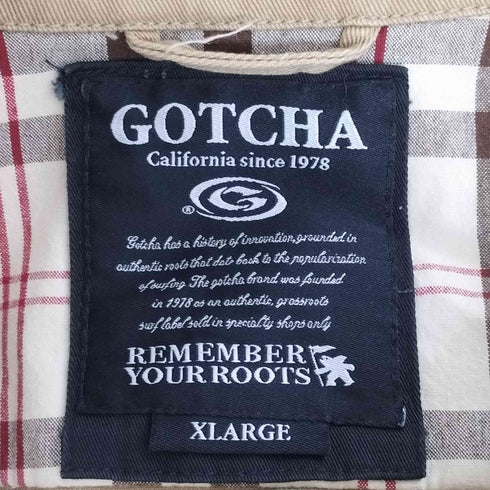GOTCHA 2ND型 裏地チェック 刺繍 ステッチ ダメージ デニムジャケット メンズ import:XL