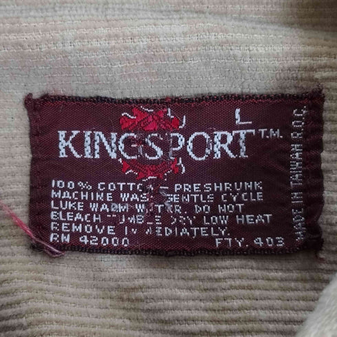 KINGSPORT 70-80S デカ襟 襟シン フラップポケット コーデュロイ レギュラーカラーシャツ メンズ import:L