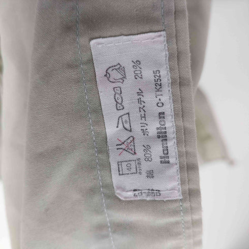 アイムイッセイミヤケ im ISSEY MIYAKE the shirts 80-90S Hamilton ハミルトン期 コットン ポリ 混紡 バック インバーテッド プリーツ デザイン L/S レギュラーカラー ドレス シャツ 襟芯 メンズ 40cm-84