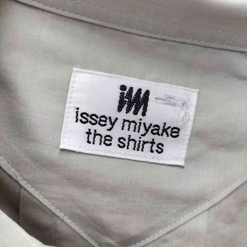 アイムイッセイミヤケ im ISSEY MIYAKE the shirts 80-90S Hamilton ハミルトン期 コットン ポリ 混紡 バック インバーテッド プリーツ デザイン L/S レギュラーカラー ドレス シャツ 襟芯 メンズ 40cm-84