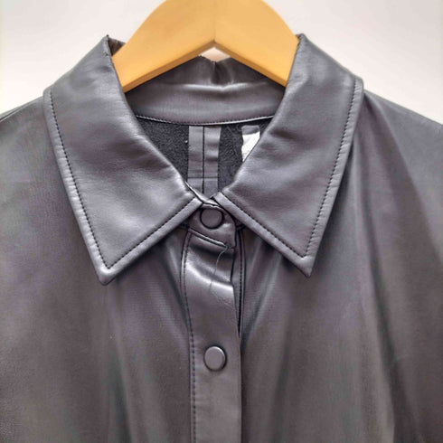 ザラ ZARA フェイクレザー ロングコート レディース import:L