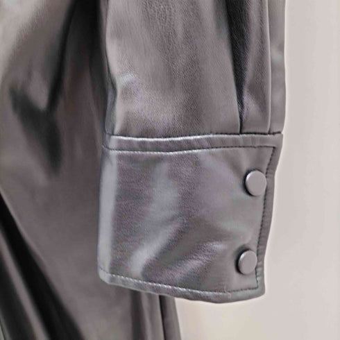 ザラ ZARA フェイクレザー ロングコート レディース import:L