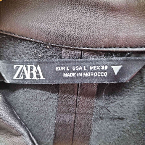 ザラ ZARA フェイクレザー ロングコート レディース import:L