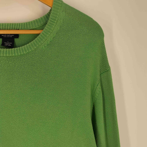 ブルックスブラザーズ BROOKS BROTHERS 346 リブ編み コットン クルーネック ニット セーター メンズ import:L