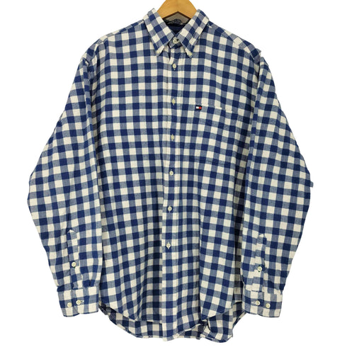トミーヒルフィガー TOMMY HILFIGER 90-00s コットン シェパードチェック ボタンダウンシャツ メンズ import:M