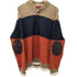 トミーヒルフィガー TOMMY HILFIGER ローゲージ ヘンリーネック ボーダー ラムウール ニット セーター 肉厚 エルボーパッチ メンズ import:XL