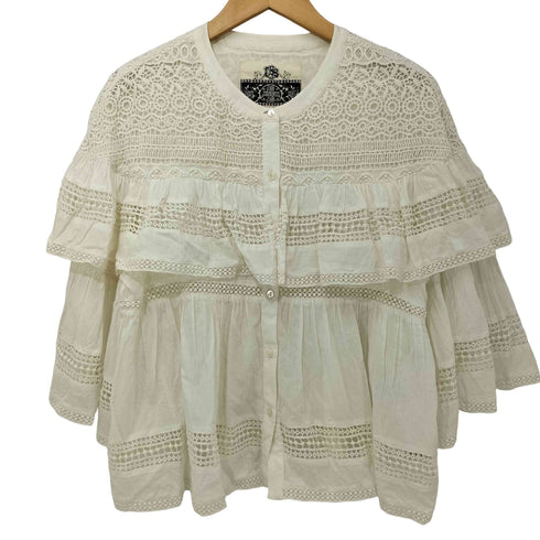 アズノゥアズ AS KNOW AS レース 切替 ギャザー S/S ブラウス レディース JPN:1