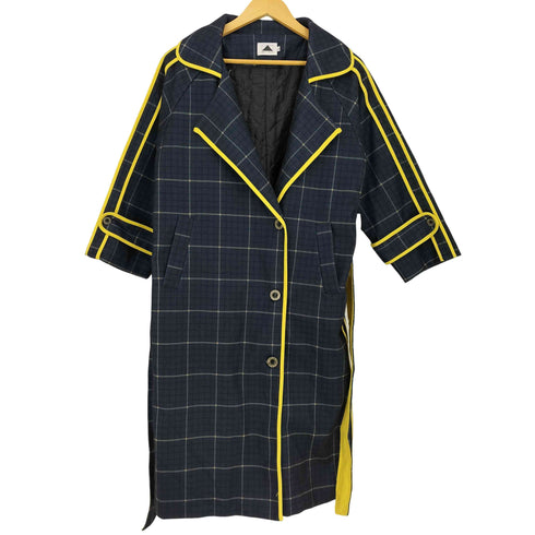 アビトーキョー ABITOKYO チェック柄配色パイピング ロングチェスターコート レディース JPN:L