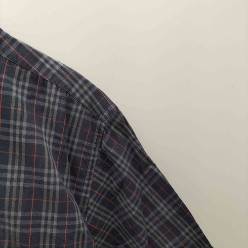 バーバリーズ BURBERRYS OF LONDON 90S 白タグ ロゴ刺繍 S/S チェック シャツ メンズ import:L