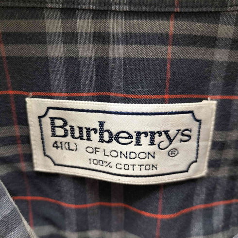 バーバリーズ BURBERRYS OF LONDON 90S 白タグ ロゴ刺繍 S/S チェック シャツ メンズ import:L