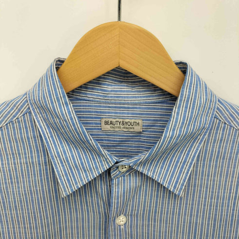 ビューティーアンドユースユナイテッドアローズ BEAUTY & YOUTH UNITED ARROWS プレップストライプ レギュラーカラー グランデ ショートスリーブシャツ メンズ JPN:L