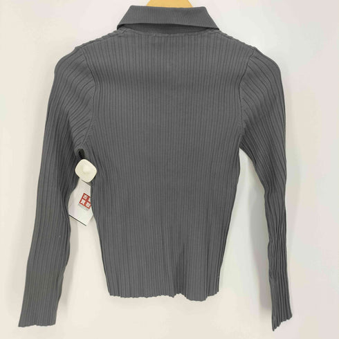 ザラ ZARA リブニット ポロ カーディガン レディース import:M