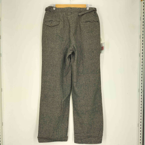 ポロバイラルフローレン Polo by RALPH LAUREN 90S ハウンドトゥース 千鳥格子 ウール サイドアジャスターベルト付き ワイドテーパード パンツ メンズ