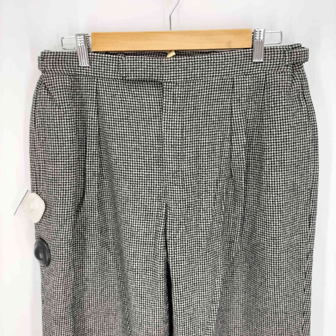 ポロバイラルフローレン Polo by RALPH LAUREN 90S ハウンドトゥース 千鳥格子 ウール サイドアジャスターベルト付き ワイドテーパード パンツ メンズ