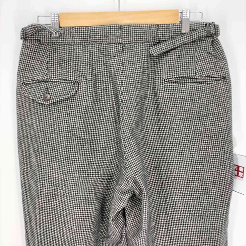 ポロバイラルフローレン Polo by RALPH LAUREN 90S ハウンドトゥース 千鳥格子 ウール サイドアジャスターベルト付き ワイドテーパード パンツ メンズ