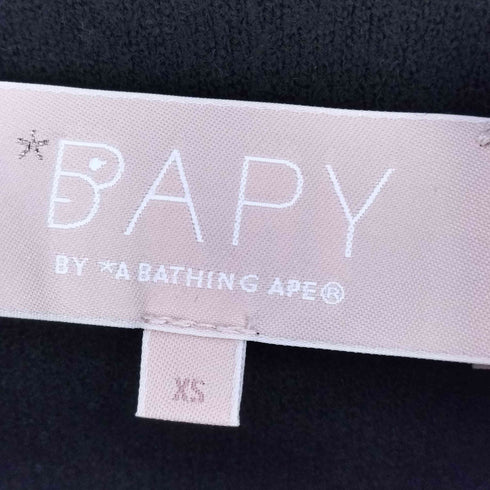 アベイシングエイプ A BATHING APE BAPY ショルダースリット ロゴライン ニット レディース import:XS