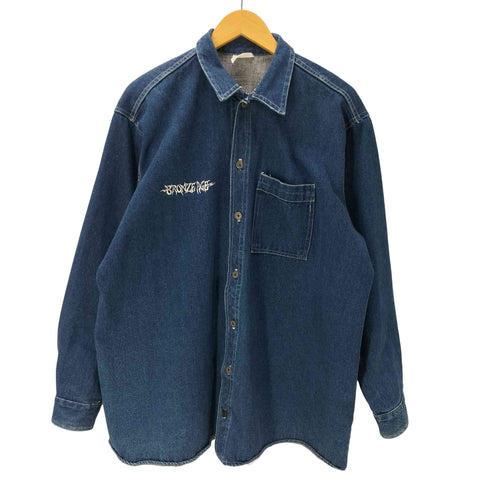 BRONZE AGE ブロンズエイジ 80-90S USA製 初期 OLD ロゴ刺繍 ヘビー オンス デニム カバーオール シャツ ジャケット SK8 オールドスケート サーフ メンズ