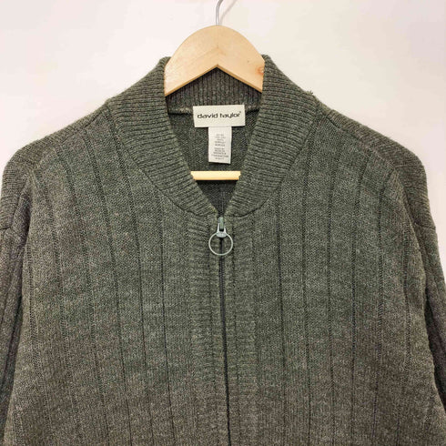 デヴィッドテイラー david taylor 90s リングジップ ジップアップ アクリル ニット カーディガン メンズ import:M