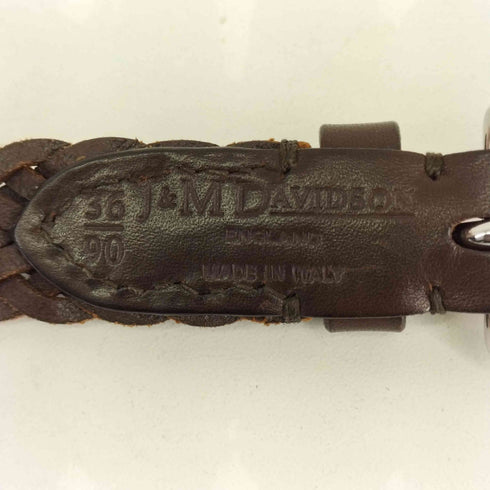 ジェイアンドエムデヴィッドソン J&M Davidson 編み込み レザーベルト メンズ