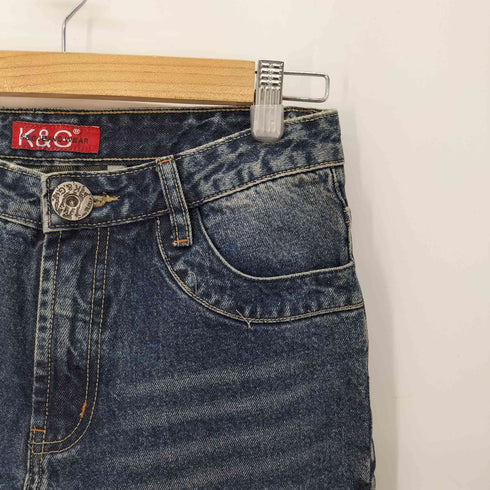 K&G JEANS WEAR フレア バイカーデニム レディース 29
