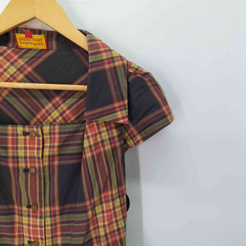 ヴィヴィアンウエストウッドレッドレーベル Vivienne Westwood RED LABEL オリゾンティ スクエアネック シャツワンピース レディース JPN:1