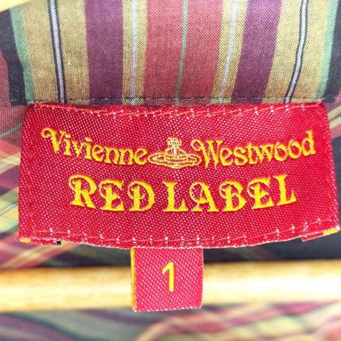 ヴィヴィアンウエストウッドレッドレーベル Vivienne Westwood RED LABEL オリゾンティ スクエアネック シャツワンピース レディース JPN:1