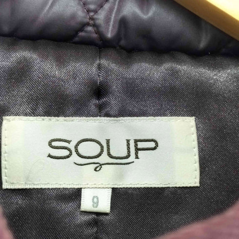 SOUP ラビットファー キルティングフードファージャケット レディース 9