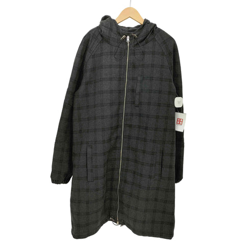 BOLONGARO TREVOR シャドーチェック ダブルジップ ラグラン ジップアップ フーデッド コート メンズ import:L