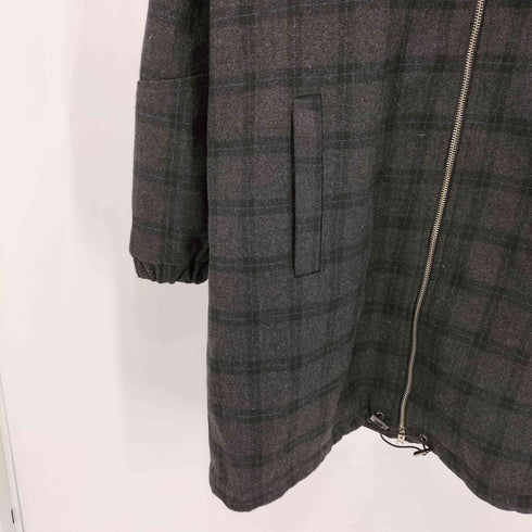 BOLONGARO TREVOR シャドーチェック ダブルジップ ラグラン ジップアップ フーデッド コート メンズ import:L