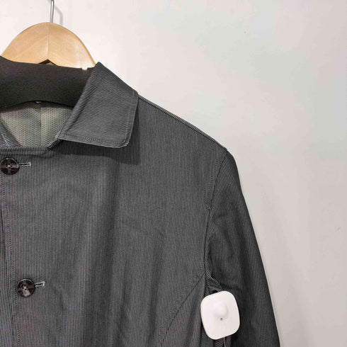 ダナキャランニューヨーク DKNY 00s Y2K archive ストライプ ステンカラー ハーフコート メンズ import:L