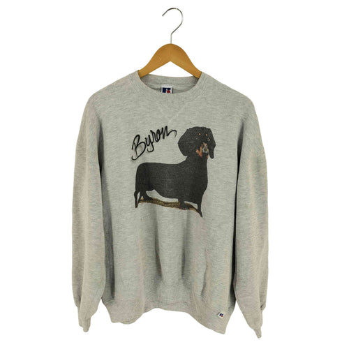 ラッセルアスレチック RUSSELL ATHLETIC 90S USA製 前V ドッグ プリント スウェット トップス メンズ import:XL