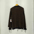 エムエムシックスメゾンマルジェラ MM6 Maison Margiela 25SS ストライプ ダメージ加工 コットン ニット セーター メンズ import:M