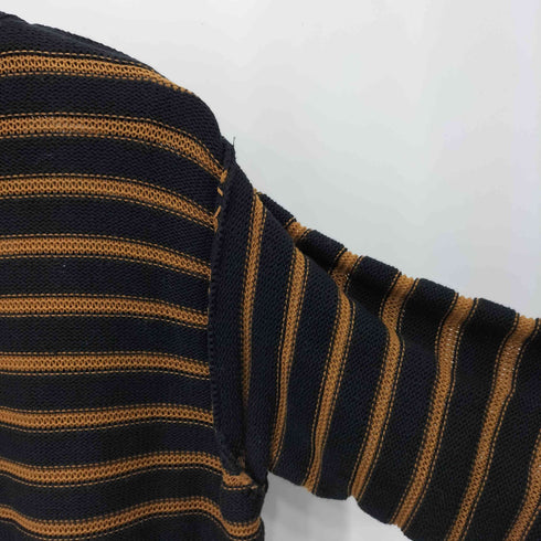 エムエムシックスメゾンマルジェラ MM6 Maison Margiela 25SS ストライプ ダメージ加工 コットン ニット セーター メンズ import:M