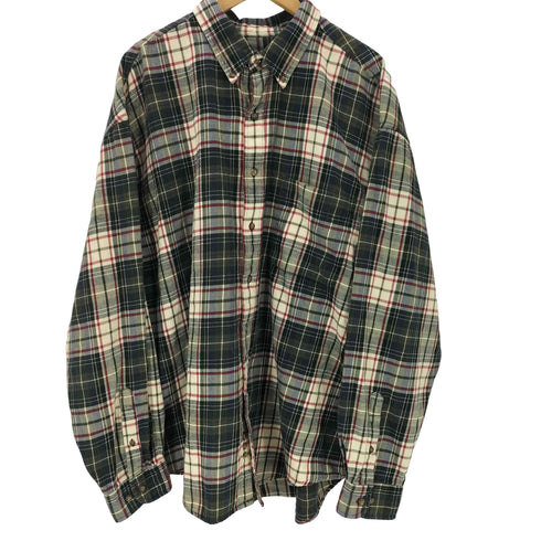 エディーバウアー Eddie Bauer 90S 白タグ マドラスチェック ボタンダウン L/S シャツ メンズ import:XXL