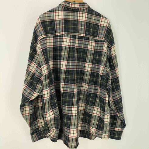 エディーバウアー Eddie Bauer 90S 白タグ マドラスチェック ボタンダウン L/S シャツ メンズ import:XXL