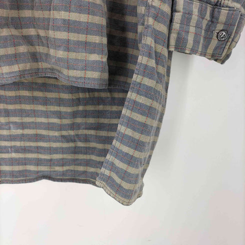 70S Kidur CHAINE RETORS フランス製 マドラスチェック ハーフボタン グランパ シャツ メンズ 41